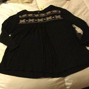 Forever 21 black boho tunic top